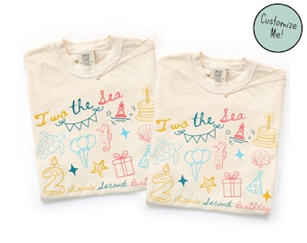 Two the Sea Birthday Matching Family Shirts, Boys Girls Second Birthday Party, 2nd BDay Shirt Mom Dad Under the Sea Theme