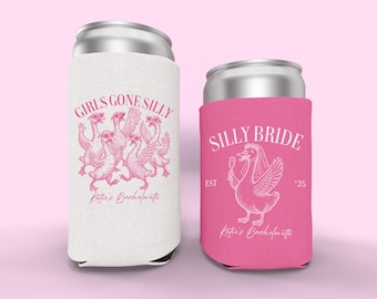 Silly Goose Bachelorette Can Coolers, Girls Gone Silly Bachelorette Party Favors,   Silly Goose Bachelorette Party Gift for Bridesmaid
