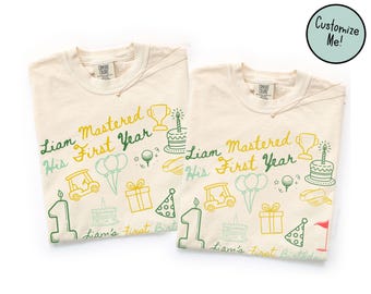Mastered His First Year Golf Birthday Matching Family Shirts, Boys First Birthday Party, 1st BDay Shirt Mom Dad Golf Theme