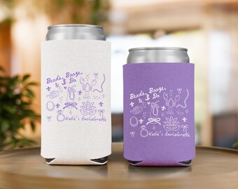 Custom New Orleans Bachelorette Can Coolers, NOLA Girls Trip Party Favors for Mardi Gras Bachelorette Decor Gift for Bridesmaid