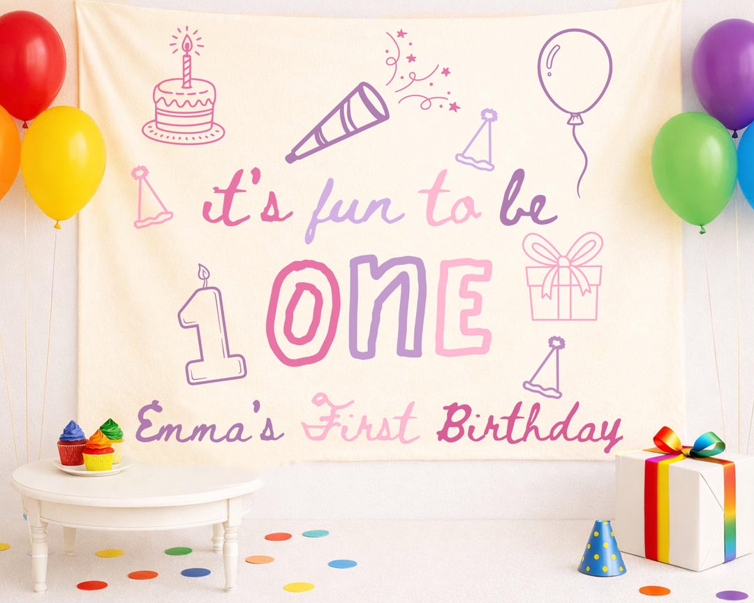 It's Fun to Be One Birthday Party Decor, Girls Fun First Birthday ...