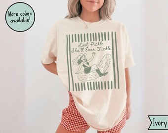 Custom Last Pickle She'll Ever Tickle Bachelorette Comfort Colors Shirts, Pickle Themed Bachelorette TShirt Matching Gift for Bridesmaid Tee
