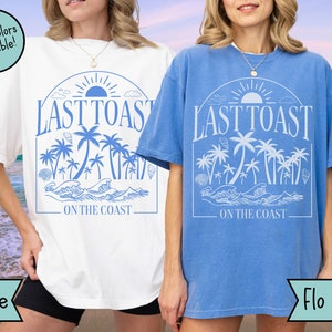 Custom Last Toast on the Coast Bachelorette Party Shirts Luxury Beach Bach Party TShirts Matching Beach Bachelorette Social Club Tee Shirts