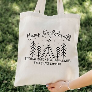 Custom Camping Bachelorette Party Tote Bag, Camp Bachelorette Decor ...