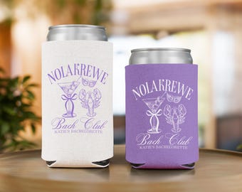 Custom New Orleans Bachelorette Can Coolers, NOLA Girls Trip Party Favors for Mardi Gras Bachelorette Decor Gift for Bridesmaid