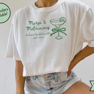 Camisetas personalizadas de margaritas y matrimonio para despedida de soltera, camisetas de despedida de soltera, regalo de margarita dibujada a mano.