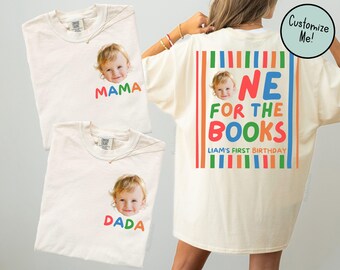 One for the Books Birthday Matching Family Shirts, Boys First Birthday, Girls First Birthday Party, Mom Dad Chapter One Reading Themed BDay