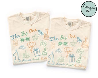 The Big One Surf Birthday Matching Family Shirts , Boys First Birthday Party, 1st BDay Shirt Mom Dad Beach