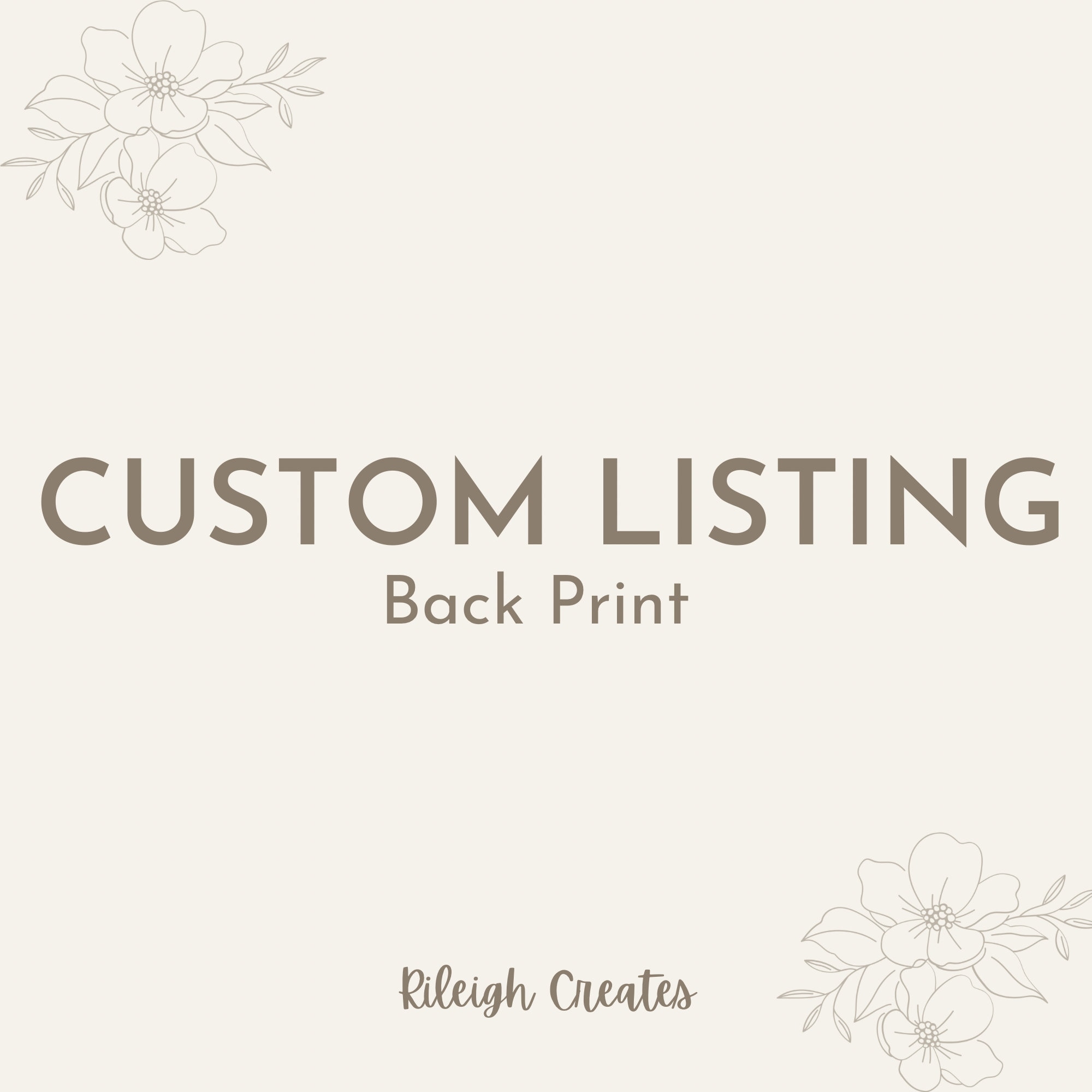 Custom Back Print - Etsy