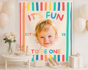 It's Fun to Be One Birthday Party Decor, Boys Fun First Birthday Welcome Sign, Girls First Birthday Party, Fun BDay Theme Banner