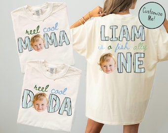 O-Fish-Ally One Birthday Matching Family Shirts Front and Back, Boys First Birthday Party, 1st BDay Shirt Mom Dad Fishing Theme