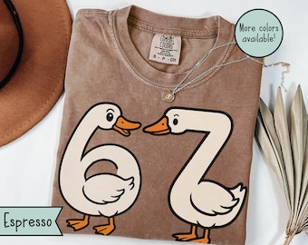 Funny 67 Goose Shirt, Silly Brain Rot Teacher Shirt, Goose Brainrot Gift for Teacher Sarcastic Six Seven Gift for Gen Alpha