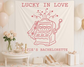 Las Vegas Bachelorette Banner Lucky in Love Party Decor, Girls Trip Welcome Sign, Drunk in Love Tapestry Vegas Party Banner for Bachelorette