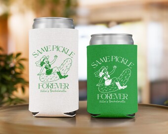 Custom Last Pickle She'll Ever Tickle Bachelorette Can Coolers, Pickle Themed Bachelorette Party Favors, Gift for Bridesmaid, Drink Sleeves