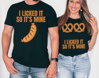 Funny Oktoberfest Couples Shirt: Raunchy Adult Tee for Husband and Wife