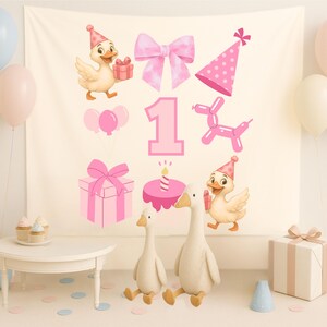 Custom One Silly Goose Birthday Party Decor, Goose First Birthday Tapestry, Girls 1st Birthday Banner, One Silly Goose Welcome Sign for Boys
