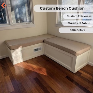 Custom 3-Inch Thick Bench Cushion – Indoor Bench Seat, Window Seat, Mudroom Bench, Custom Size & Color