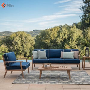 Custom Outdoor Seat Cushions: 3&quot; Thick, Water Resistant Patio Decor