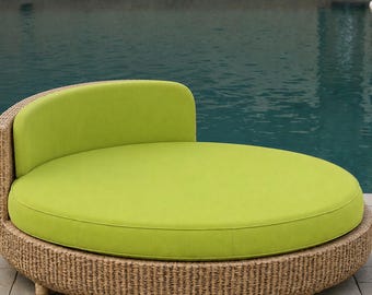 Custom Round Daybed Cushion: 3-Inch Thick Sunbrella Outdoor Patio Seat Pad