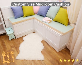 Custom Size Mudroom Cushion with 2" Thickness | Banquette Cushion | Custom Seat Cushion | Custom Shape Nook Cushion With Free Shipping