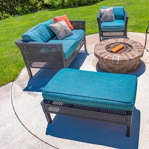 Custom Firepit Seat Cushions: 3-Inch Thick Water-Resistant Sunbrella Fabric