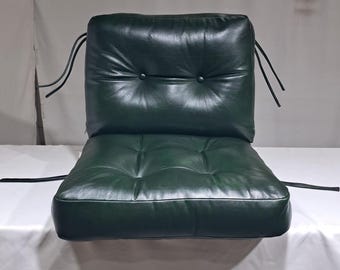 Custom Chair Leather Replacement Cushion - Premium Real Leather Seat Pad for Ultimate Comfort