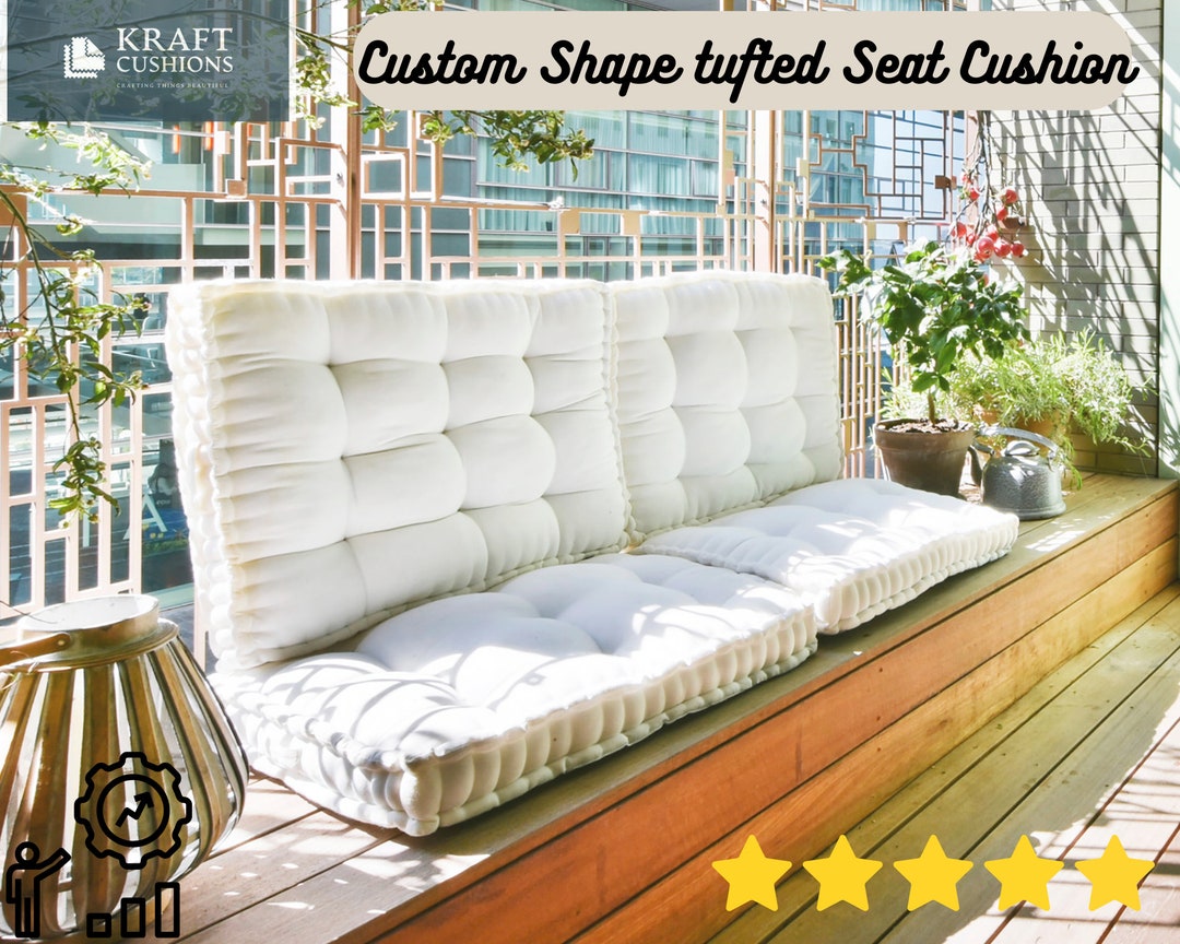 Custom Shape Tufted Seat Cushion, Custom French Style Seat Cushion, Tufted Floor Cushionbutton