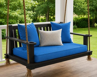 Custom Porch Swing Cushion, Sunbrella Outdoor Seat, Weather-Resistant Replacement