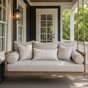 Custom Sunbrella Porch Swing Bed Cushion – Twin Size Outdoor Bed Pad