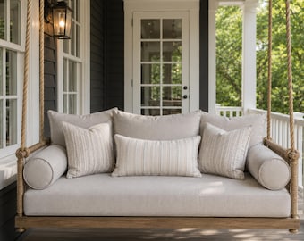Custom Sunbrella Porch Swing Bed Cushion – Twin Size Outdoor Bed Pad