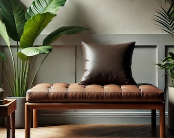 Custom Leather Bench Cushions | Indoor & Outdoor | Handcrafted, Water-Resistant, Durable | Multiple Sizes and Colors
