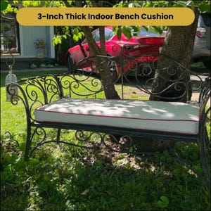 Custom 3-Inch Thick Indoor Bench Cushion - Handmade with Premium Linen, Tailored to Your Size, Multiple Fabric Choices.