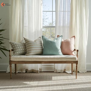 Custom Linen Cushion: 2-Inch Thick Indoor Bench Pillow