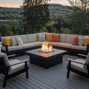 Custom Firepit Cushions: 2-Inch Thick Sunbrella Agora Fabric
