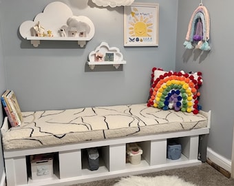 Custom IKEA Kallax Cushion: Durable Bench Seat Pad - Playroom & Nursery