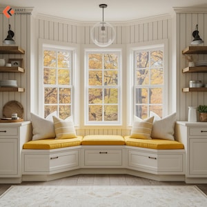 Custom Shape Window Cushion | Cozy Seat Pad for Window Bench or Bay Window | Premium Custom Fit