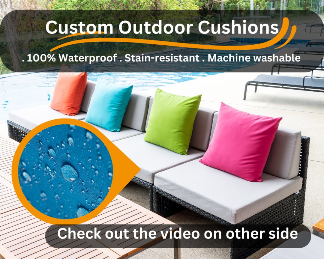 Waterproof Cushion Cover Outdoor Patio Cushion Waterproof Fabric