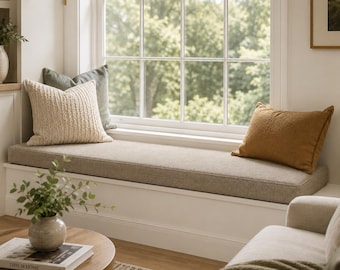 Custom Bench Cushion – 3-Inch Thick Foam, Window Seat, Entryway