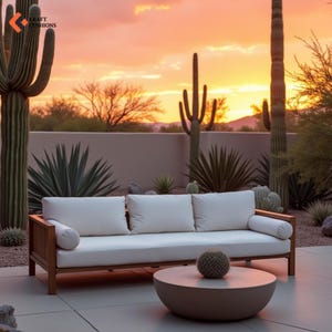 Custom 4-Inch Outdoor Sofa Cushions: Weatherproof Agora Fabric
