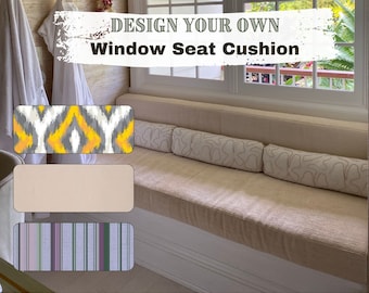 Window Seat Cushion - Handmade custom cushion, Window seat cushion indoor, trapezoid shape window seat cushion, window seat cushion cover