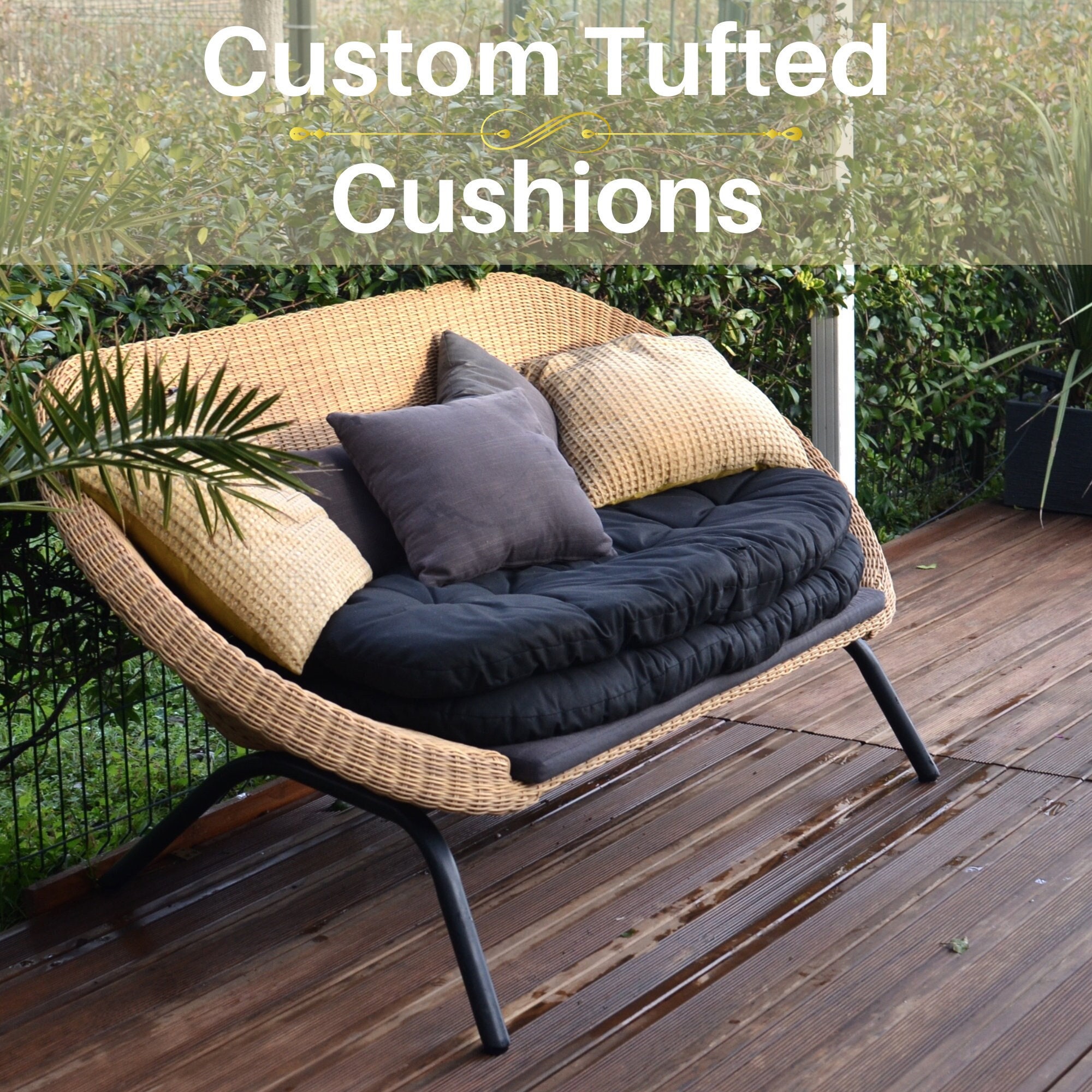 Tufted Chair Cushion: 22.5 x 22