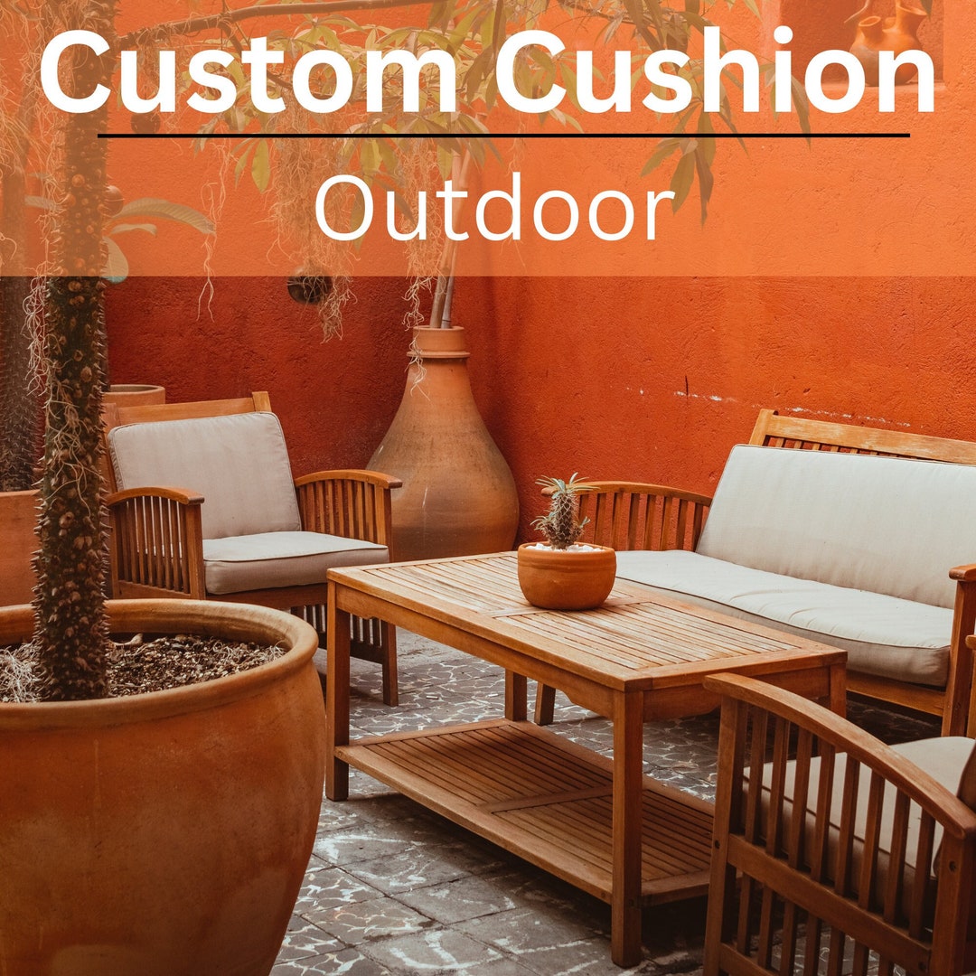 Custom Shape Cushion With Sunbrella Fabric Outdoor Cushion Etsy
