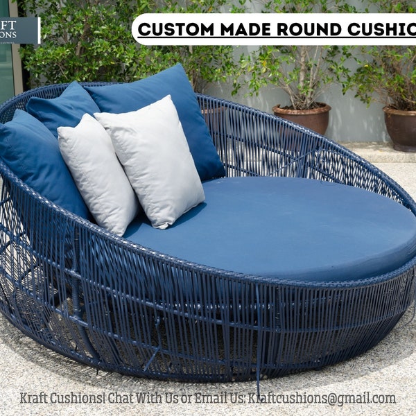 Custom Round Cushion | Sofa Round Seat Cushion | Round Chair Cushion | Outdoor Patio Round Cushion | Circular Daybed Cushion