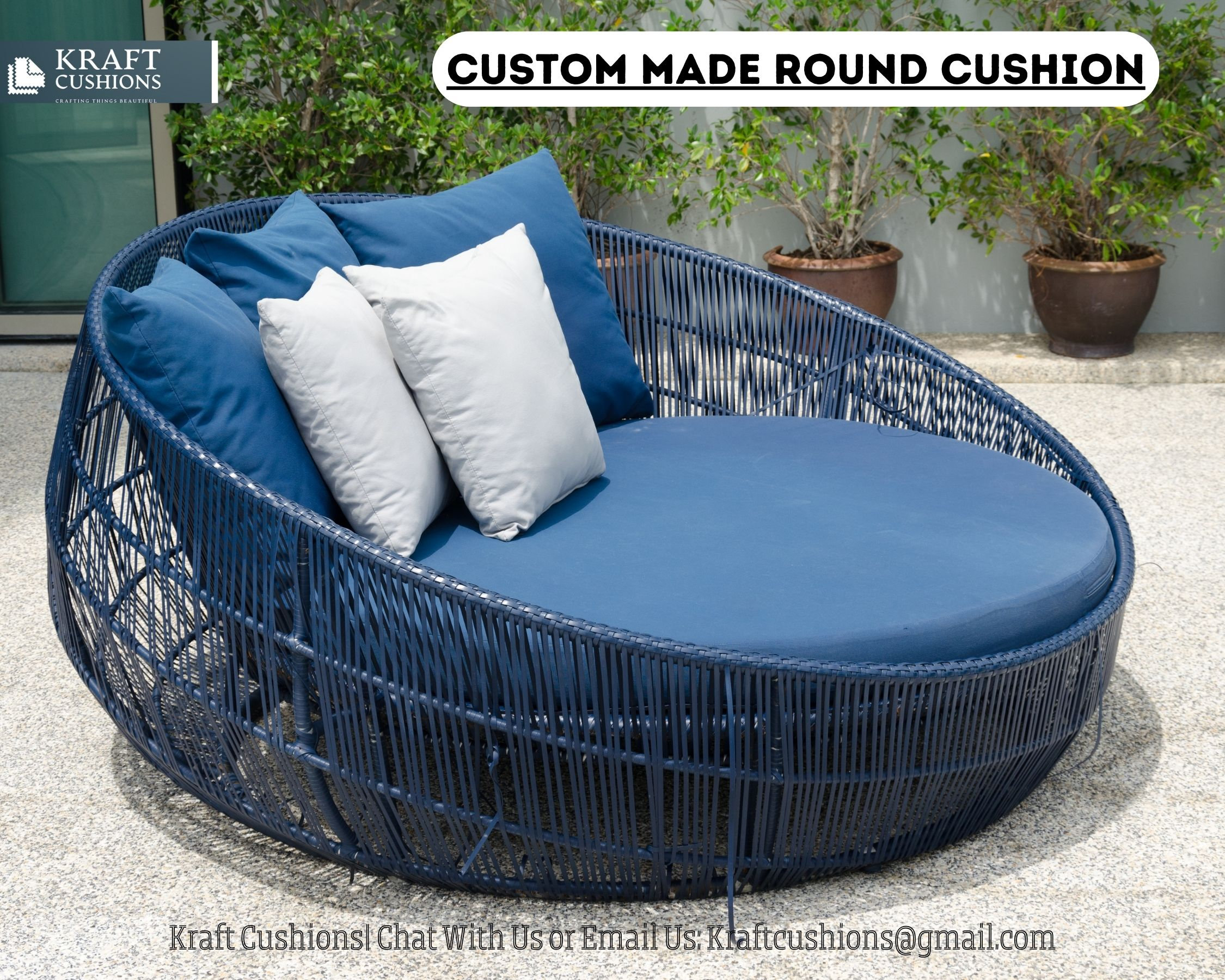 Waterproof Patio Round Chair Cushion Replacement Seat Cushion for
