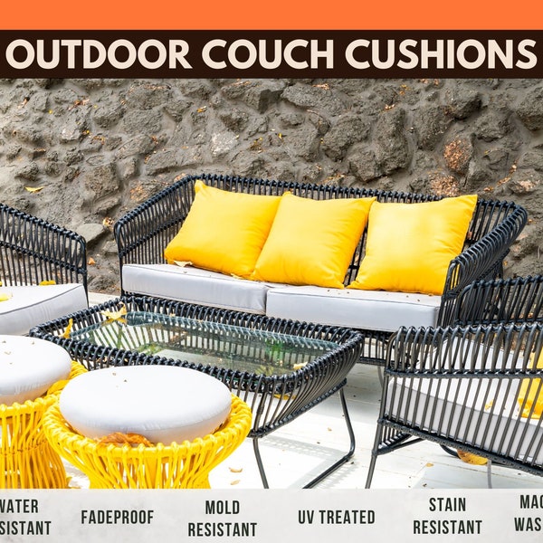 Outdoor Couch Cushion with Water resistent Agora Fabric | Agora Couch Cushion | Outdoor Custom Couch Cushion | Agora Outdoor Sofa Cushion