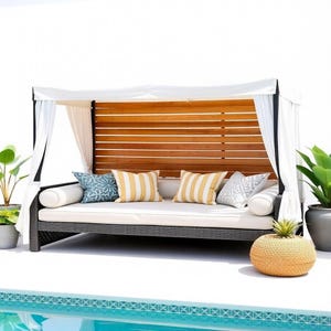 Outdoor Rectangle Seat Cushions – 4-Inch Thick Sunbrella/Agora Fabric, Waterproof, Fade-Resistant, Easy to Clean