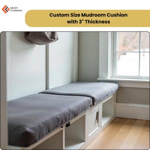Custom Mudroom Cushion – 3-Inch Thick Comfort, Tailored to Fit, Stain-Resistant Options