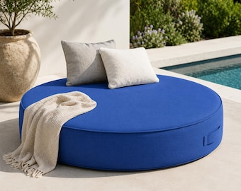 Custom Round Daybed Cushion: Sunbrella Outdoor Patio Lounge Bedding