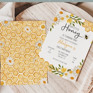Editable A Little Honey Bee Birthday Invitation Download First Bee Day Birthday Party Bumblebee Birthday Invite Floral Bee Printable 0143
