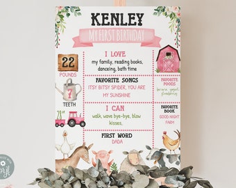 Editable Barnyard Milestone Sign Pink Barn Birthday Party, Oink Cluck Moo Sign, Farm Animal Birthday Party, Party Animal Sign Printable 0128